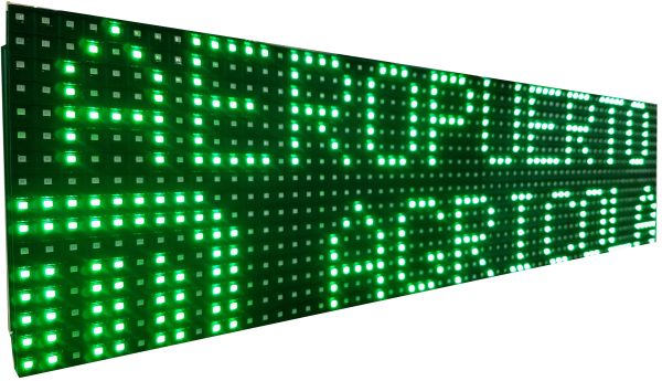 LETRERO LED VERDE 64X16 delgado